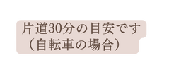 片道30分の目安です 自転車の場合